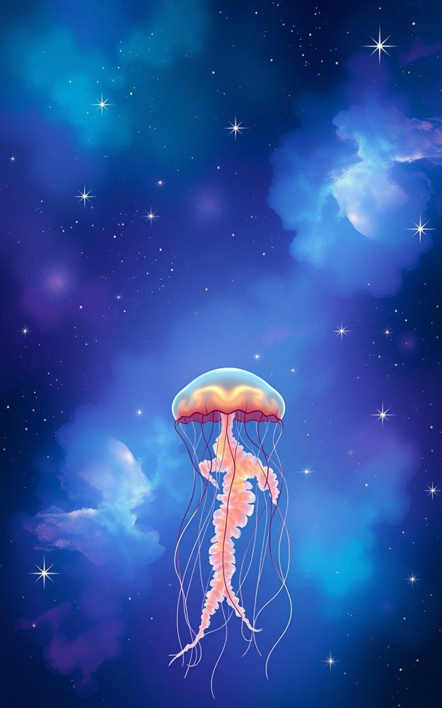 Glowing Cosmic Jellyfish Bloom Phone Case For iPhone Samsung
