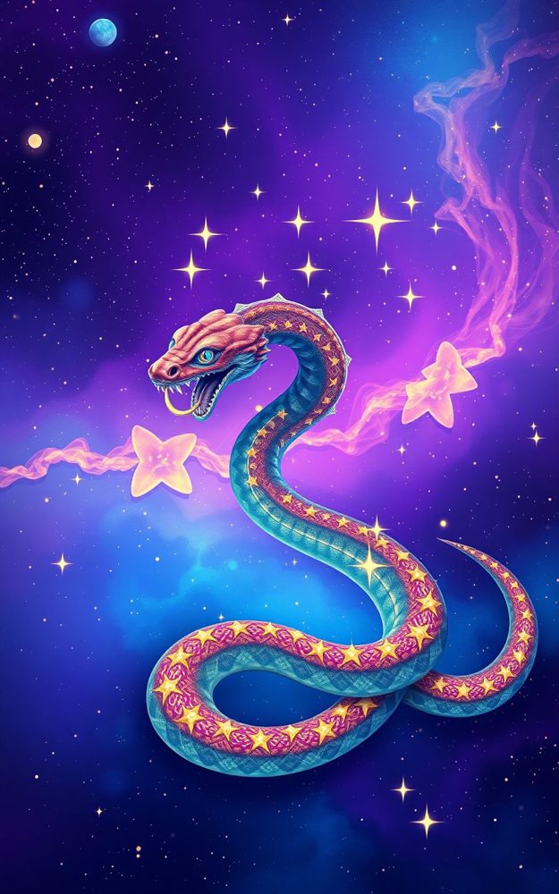 Cosmic Serpent Galaxy Art Phone Case For iPhone Samsung