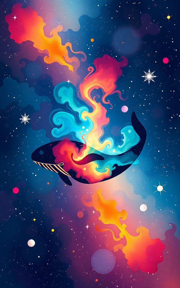 Cosmic Whale Nebulae Art Phone Case For iPhone Samsung