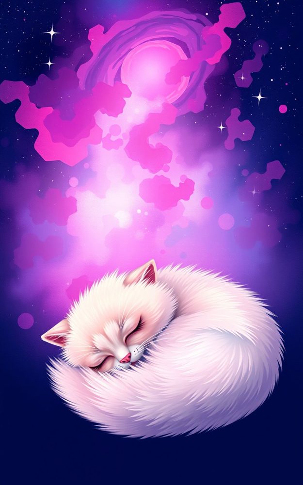 Dreamy Space Cat Cosmic Nebula