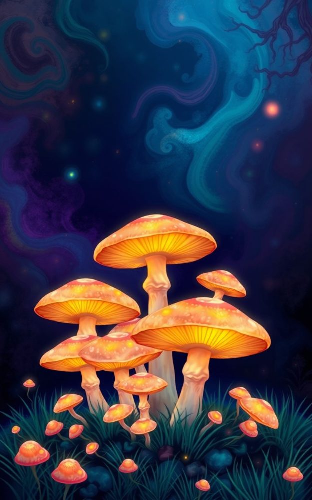 Psychedelic Fantasy Mushroom Forest