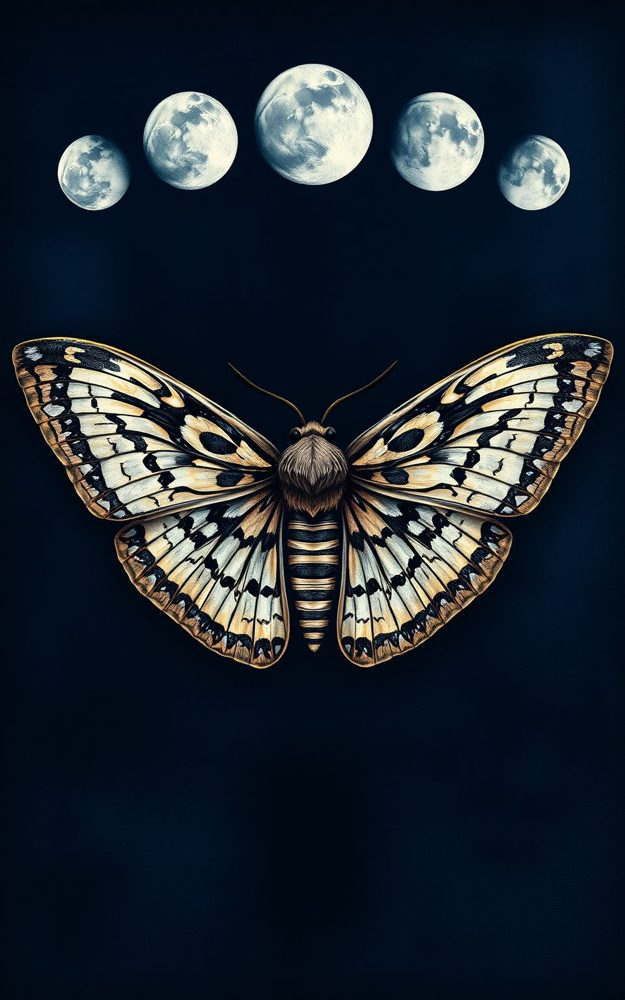 Mystic Moth Lunar Phase Phone Case For iPhone Samsung