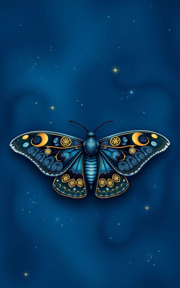 Ornate Moth Celestial Phone Case For iPhone Samsung