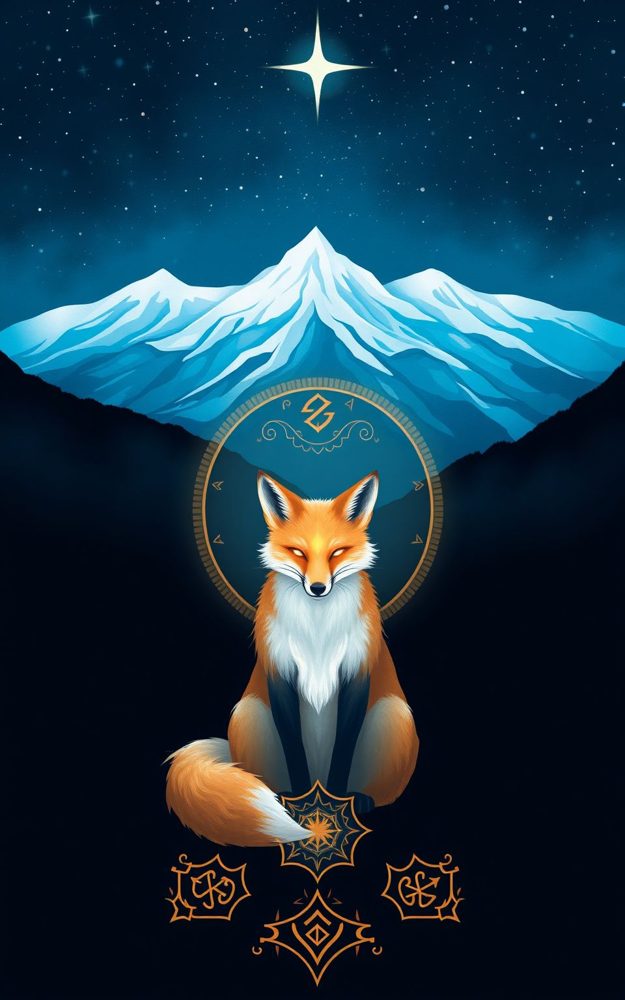 Stylized Fantasy Mountain Fox Spirit Phone Case For iPhone Samsung