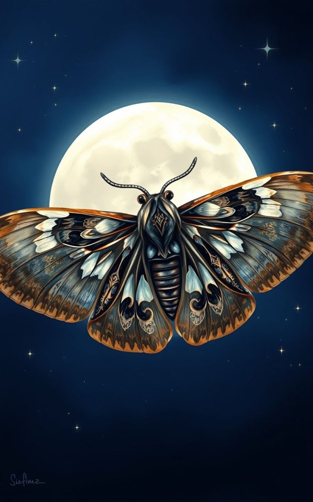Mystic Moth Moon Night Phone Case For iPhone Samsung