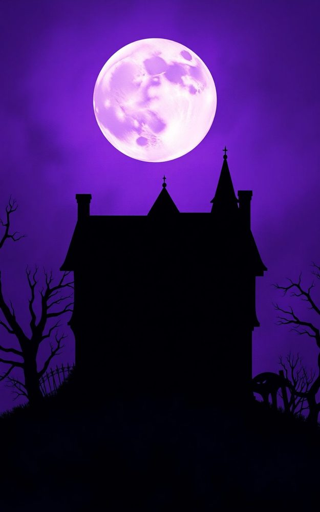 Spooky Haunted House Silhouette Phone Case For iPhone Samsung