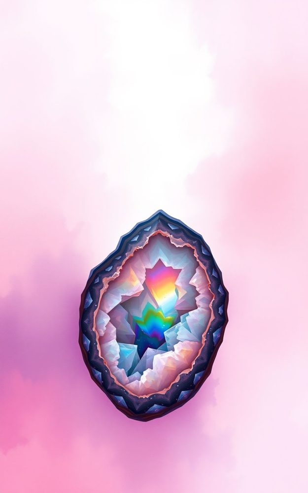 Rainbow Aura Quartz Geode Phone Case For iPhone Samsung