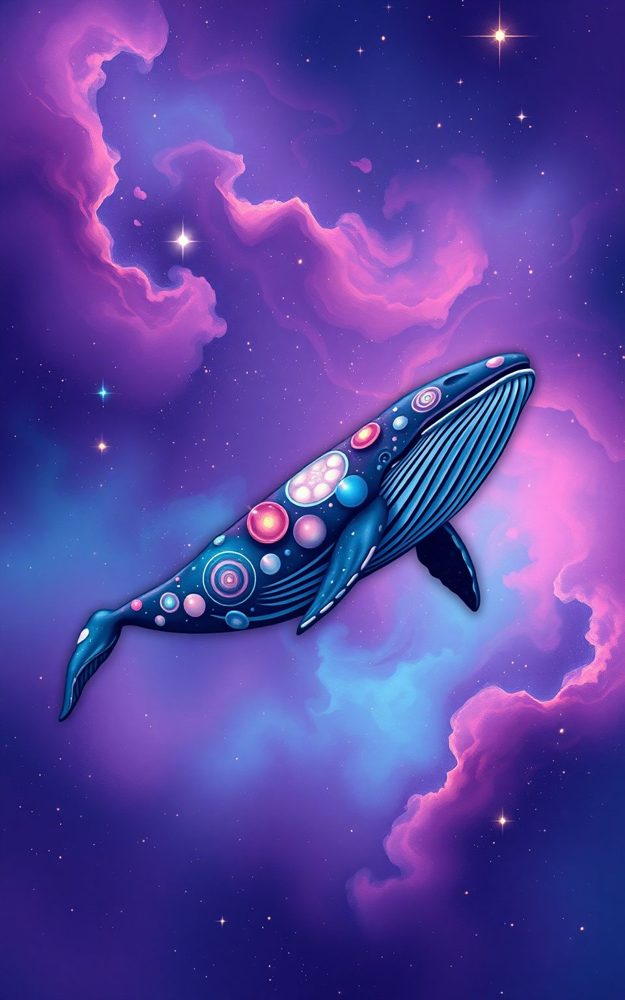 Cosmic Nebula Space Whale Phone Case For iPhone Samsung