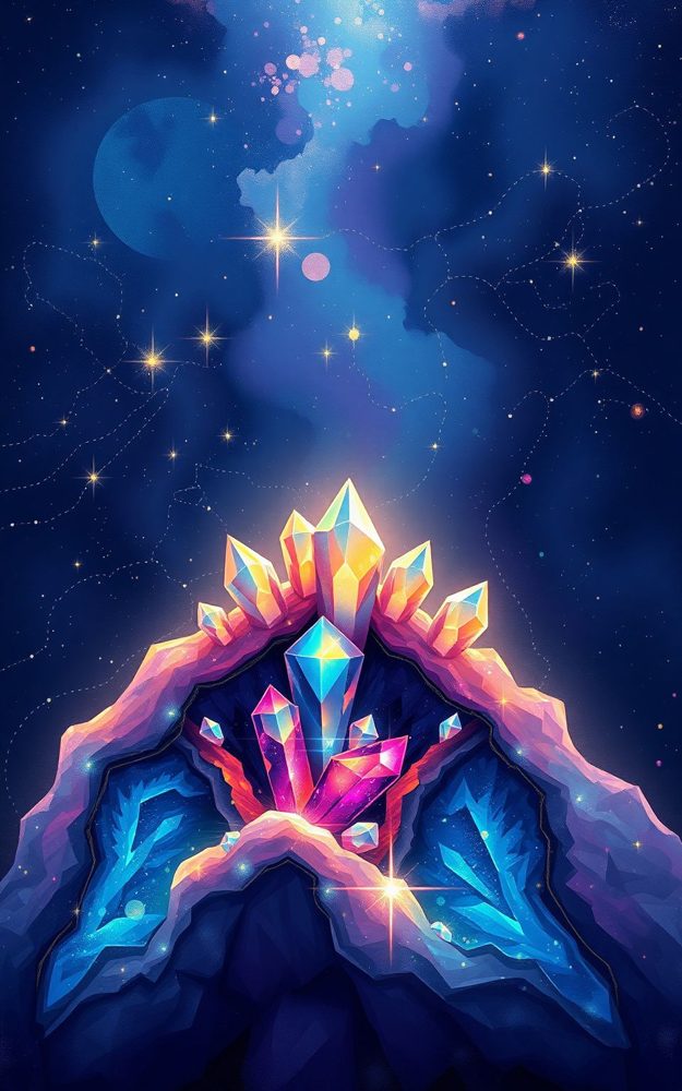 Vibrant Starry Sky Rainbow Crystals Geode Phone Case For iPhone Samsung