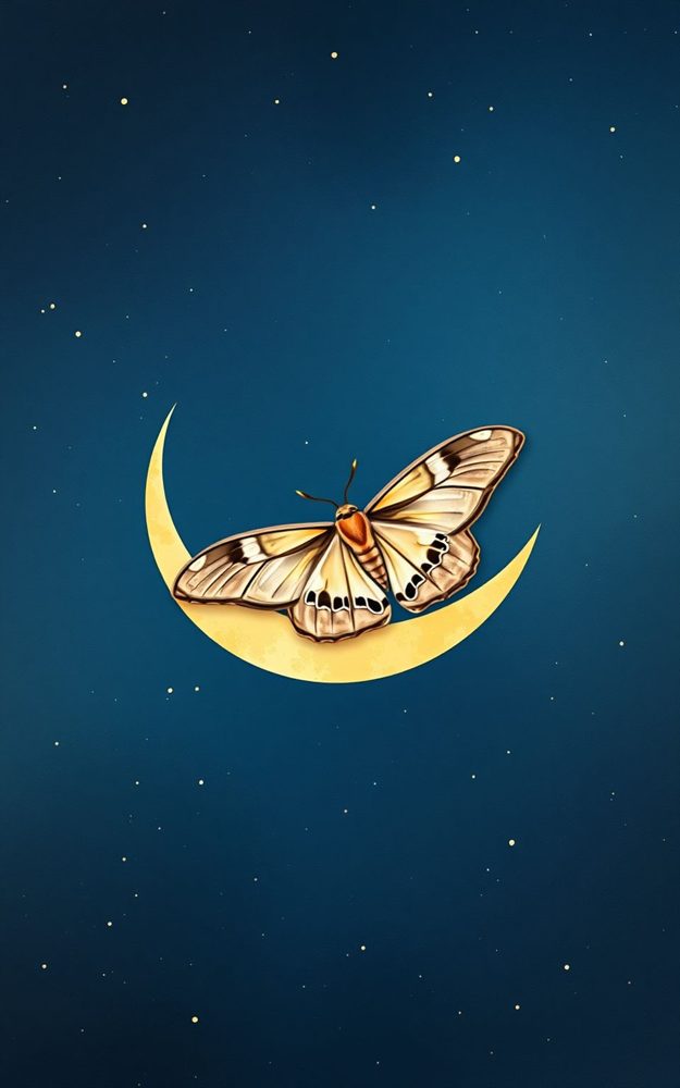 Moth Moon Crescent Moon Moth Phone Case For iPhone Samsung