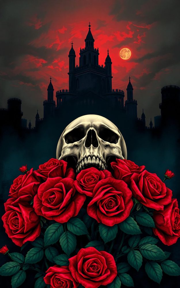 Gothic Skull Rose Bouquet Phone Case For iPhone Samsung
