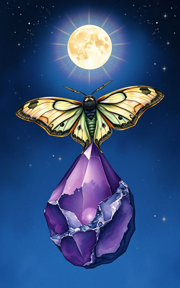 Mystic Moth Crystal Night Phone Case For iPhone Samsung