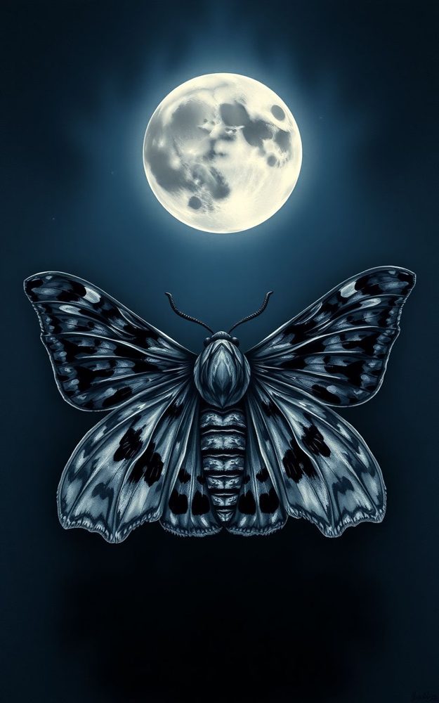 Dark Fantasy Moth Lunar Eclipse Phone Case For iPhone Samsung