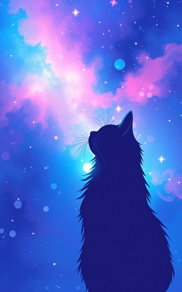 Space Cat Nebula Galaxy Phone Case For iPhone Samsung
