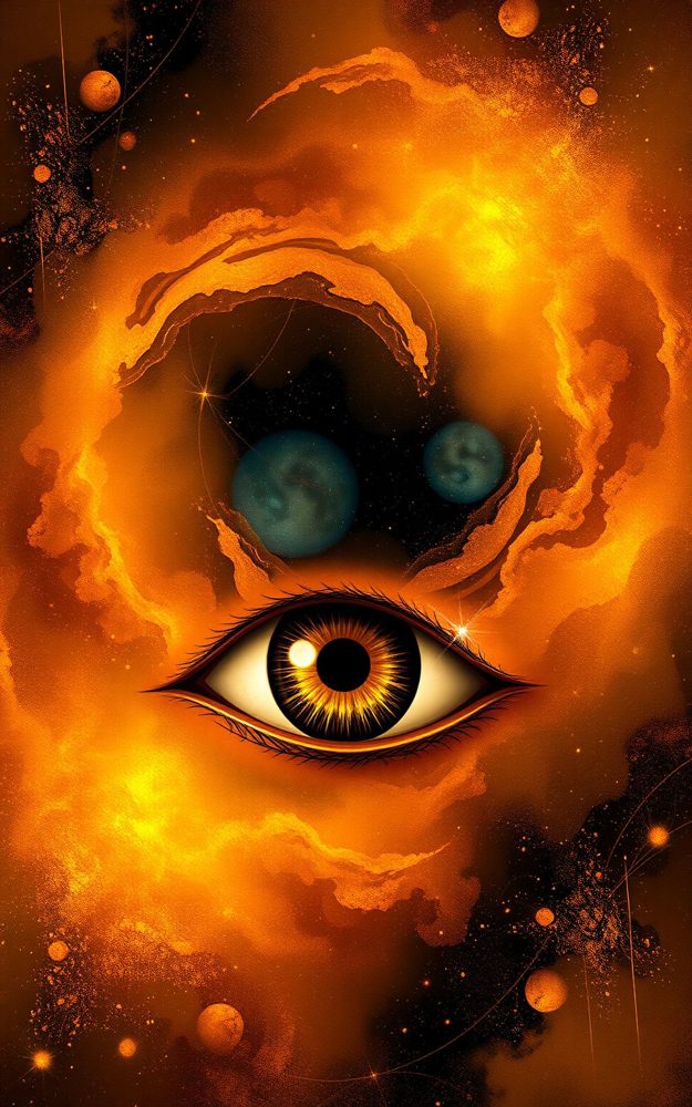 Cosmic Mystic Golden Eye Phone Case For iPhone Samsung