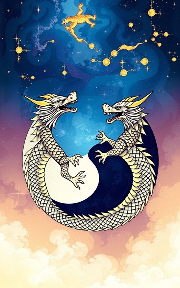 Yin Yang Celestial Dragons Phone Case For iPhone Samsung