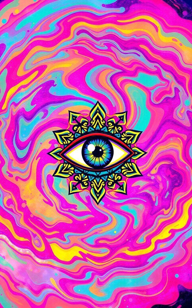 Psychedelic Abstract Eye Mandala Phone Case For iPhone Samsung