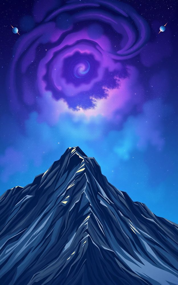 Stylized Galactic Mountain Peak Nebula Phone Case For iPhone Samsung