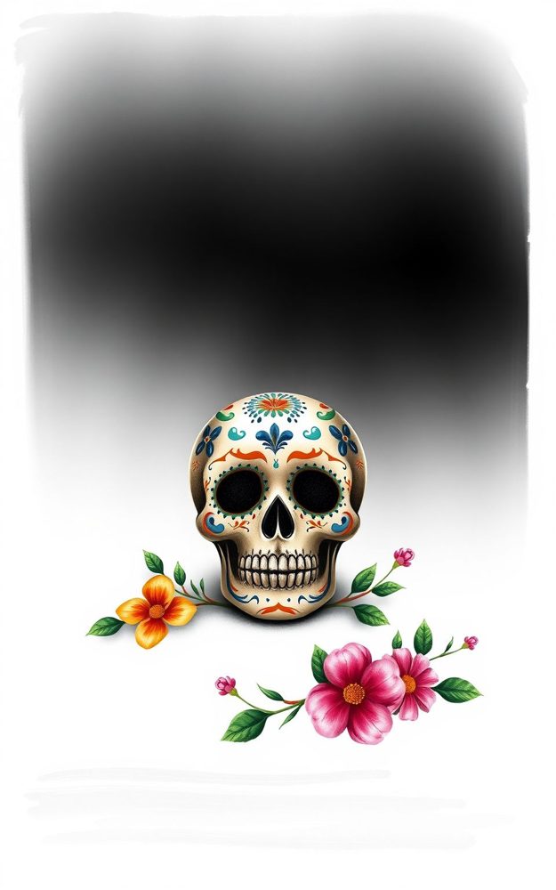 Dia de Muertos Floral Skull Beauty