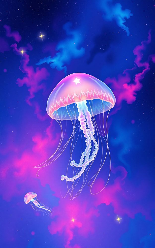 Glowing Jellyfish Nebula Cosmic Phone Case For iPhone Samsung