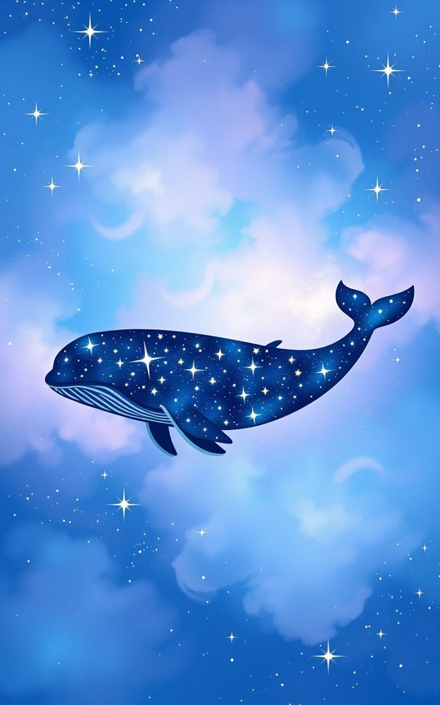 Dreamy Celestial Whale Starry Phone Case For iPhone Samsung