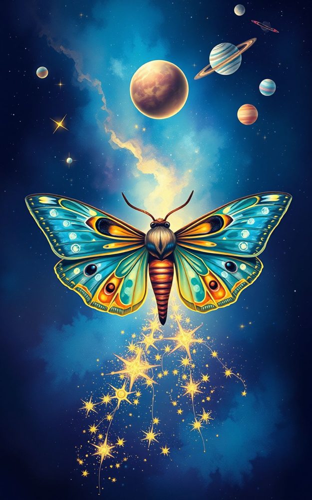 Psychedelic Cosmic Moth Phone Case For iPhone Samsung