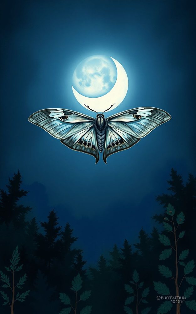 Dark Fantasy Celestial Moon Moth