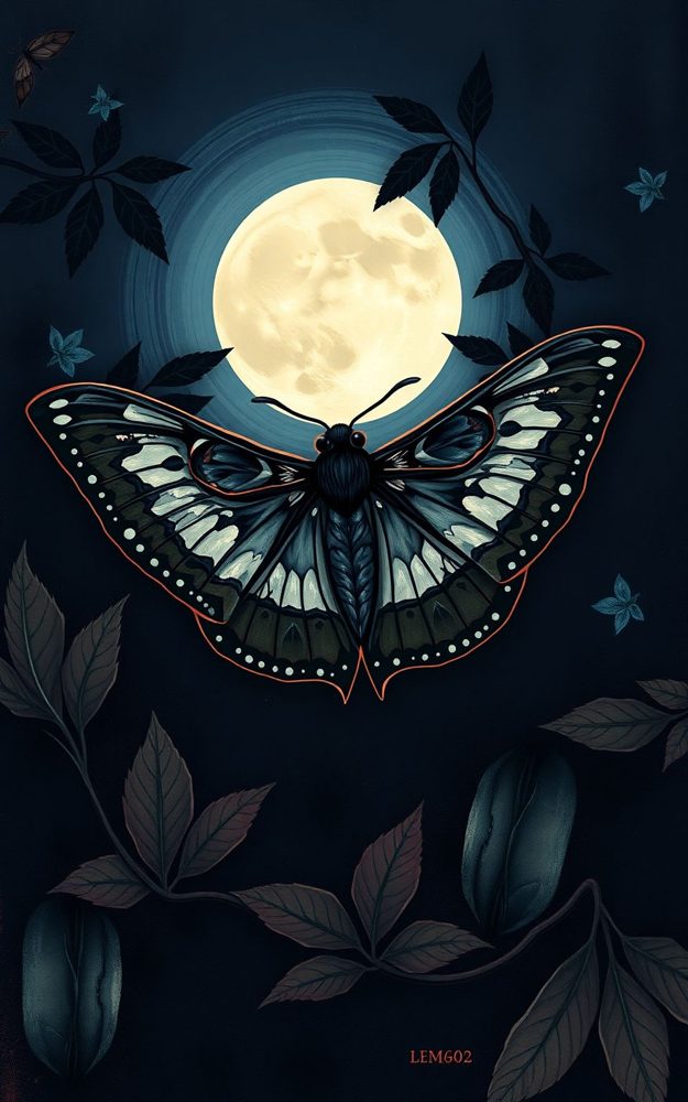 Mysterious Moth Moonlight Dance Phone Case For iPhone Samsung