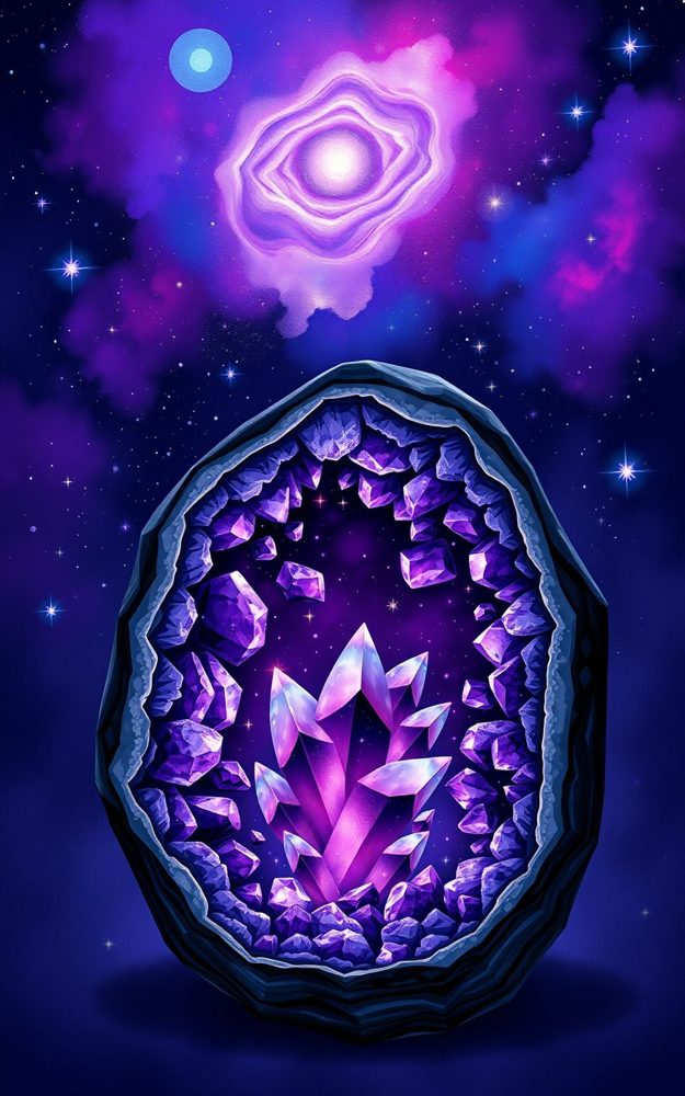 Cosmic Mystic Crystal Geode Phone Case For iPhone Samsung