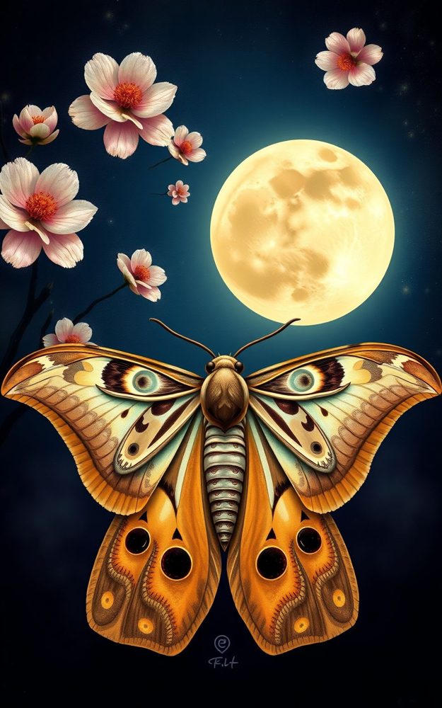 Mystic Moth Lunar Fantasy Phone Case For iPhone Samsung