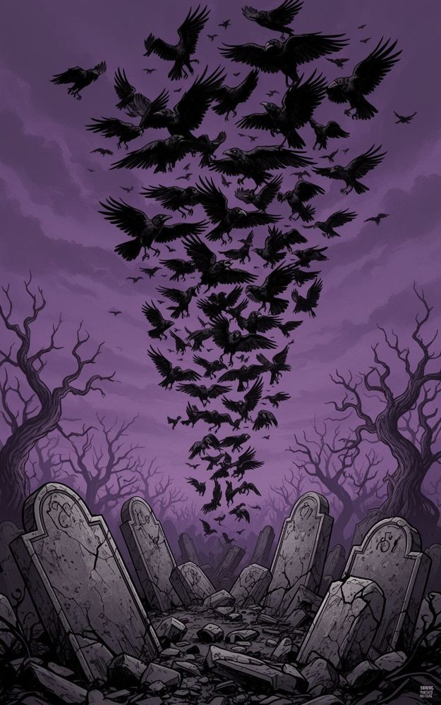 Gothic Graveyard Crows Phone Case For iPhone Samsung
