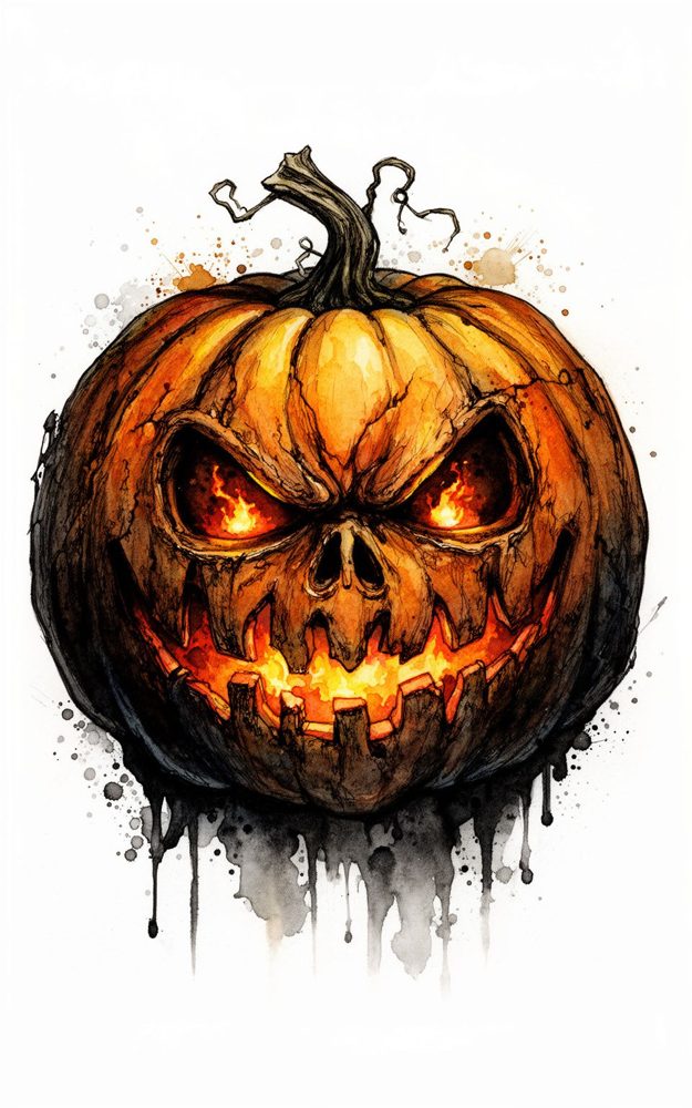 Gnarled Jack O Lantern Watercolor Phone Case For iPhone Samsung