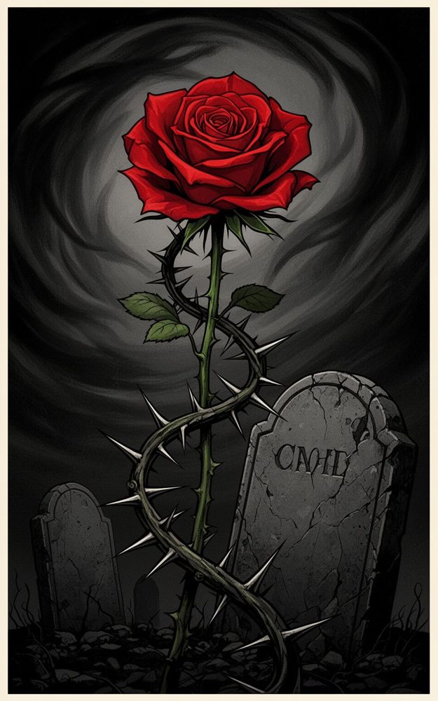 Thorns Embrace Gothic Rose Phone Case For iPhone Samsung