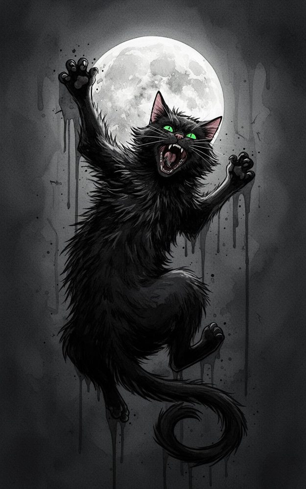 Spooky Black Cat Halloween Phone Case For iPhone Samsung