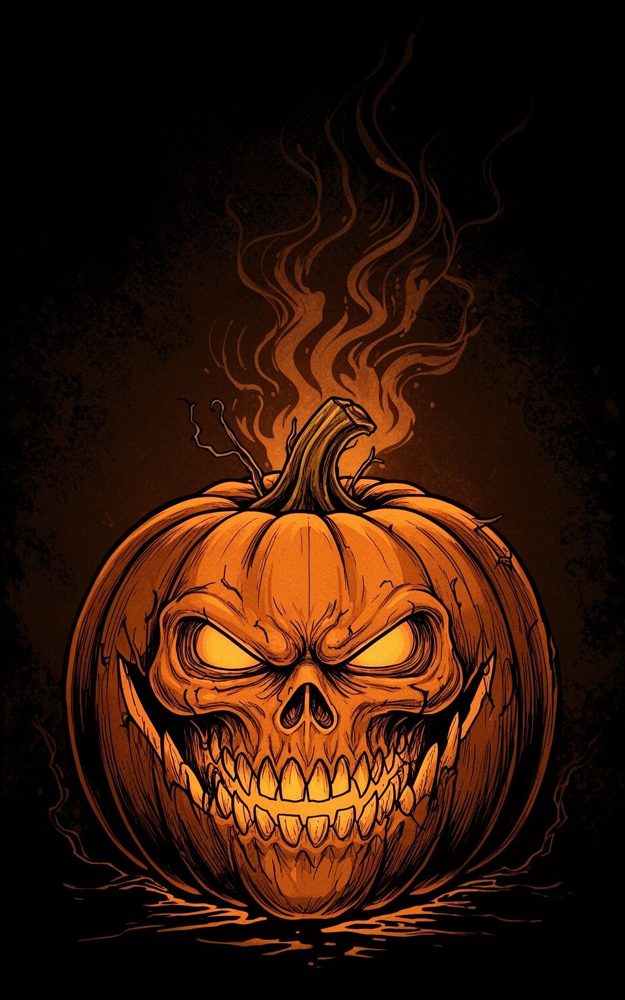 Scary Pumpkin Halloween Phone Case For iPhone Samsung