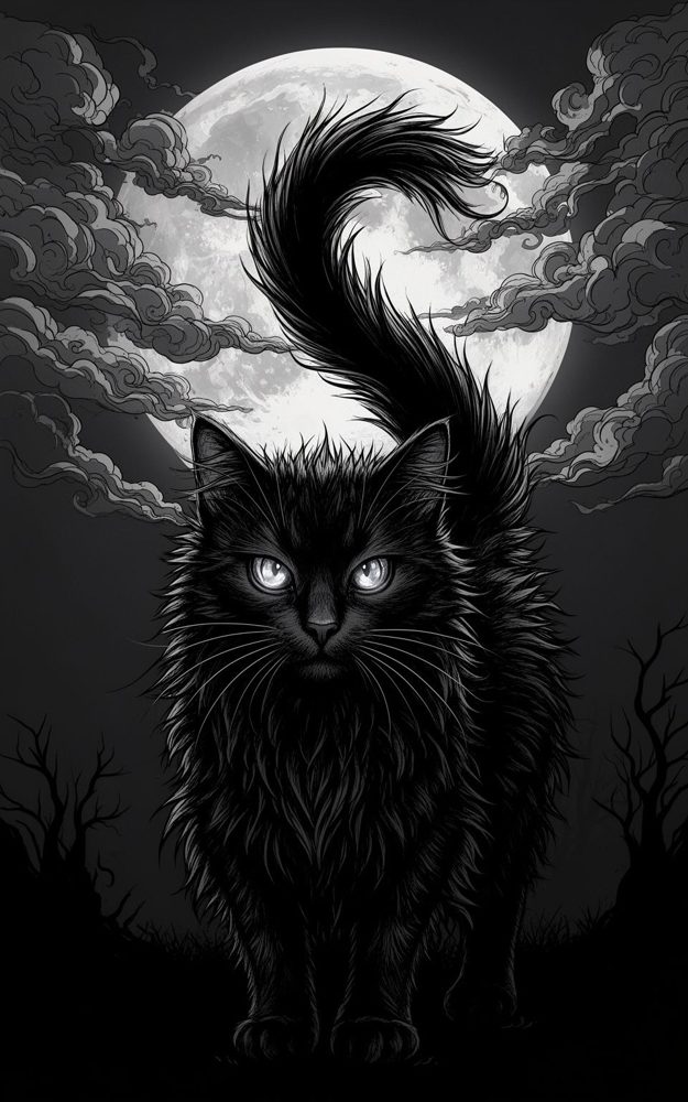 Gothic Black Cat Omen Phone Case For iPhone Samsung