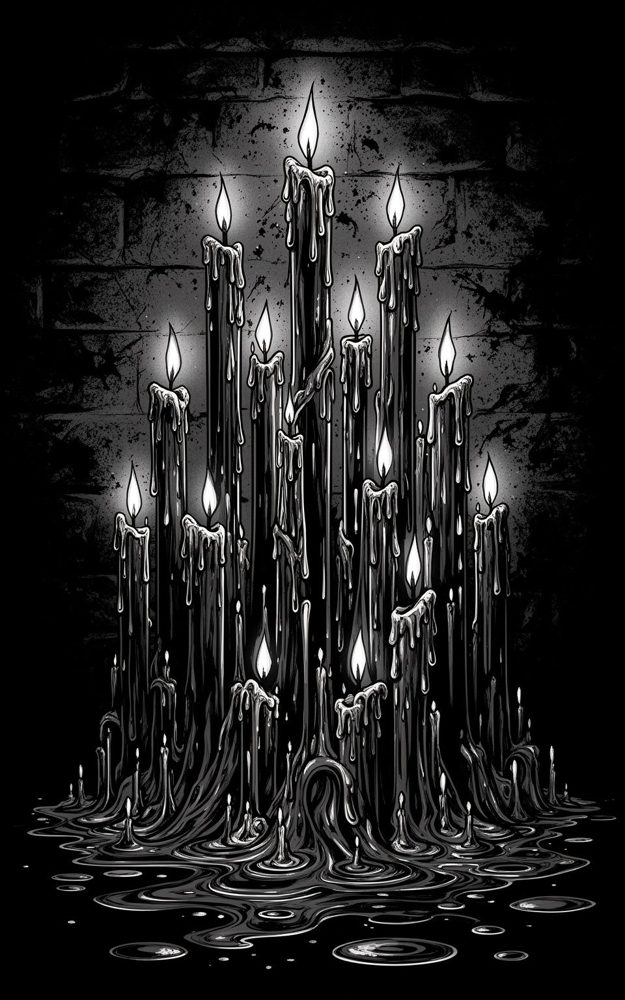 Dripping Black Candles Gothic Phone Case For iPhone Samsung