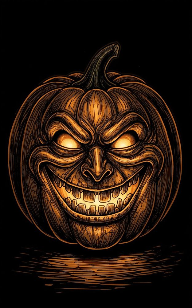 Jack-O'-Lantern Grin Creepy Halloween Horror