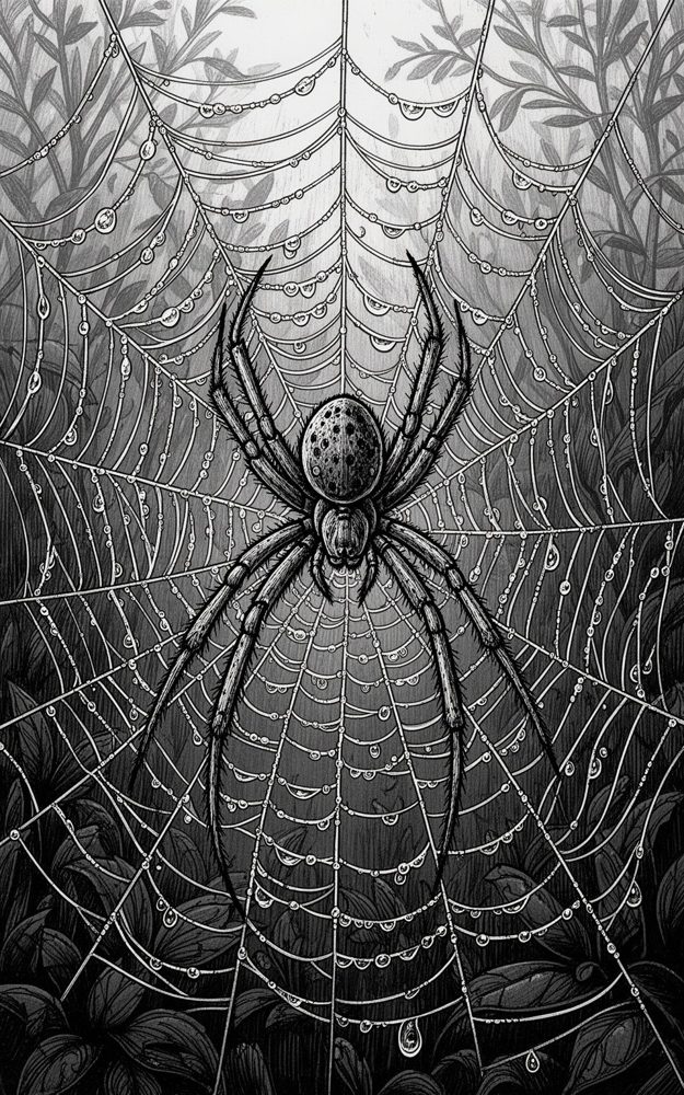 Detailed Spiderweb Dew Phone Case For iPhone Samsung