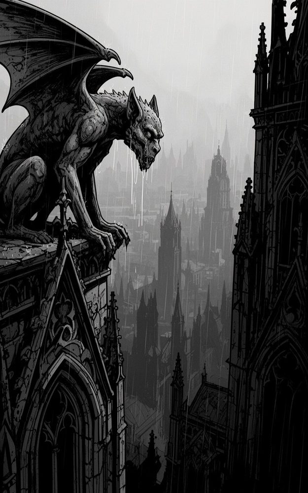 Stone Watcher Ink Wash Gothic Phone Case For iPhone Samsung