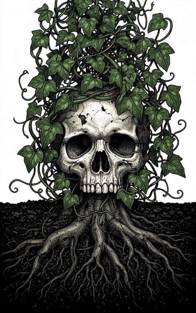 Skull Vines Nature Grave Phone Case For iPhone Samsung