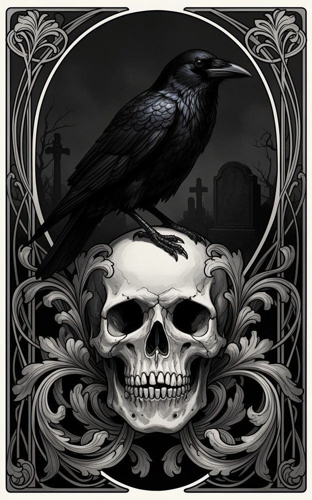 Art Nouveau Skull Phone Case For iPhone Samsung