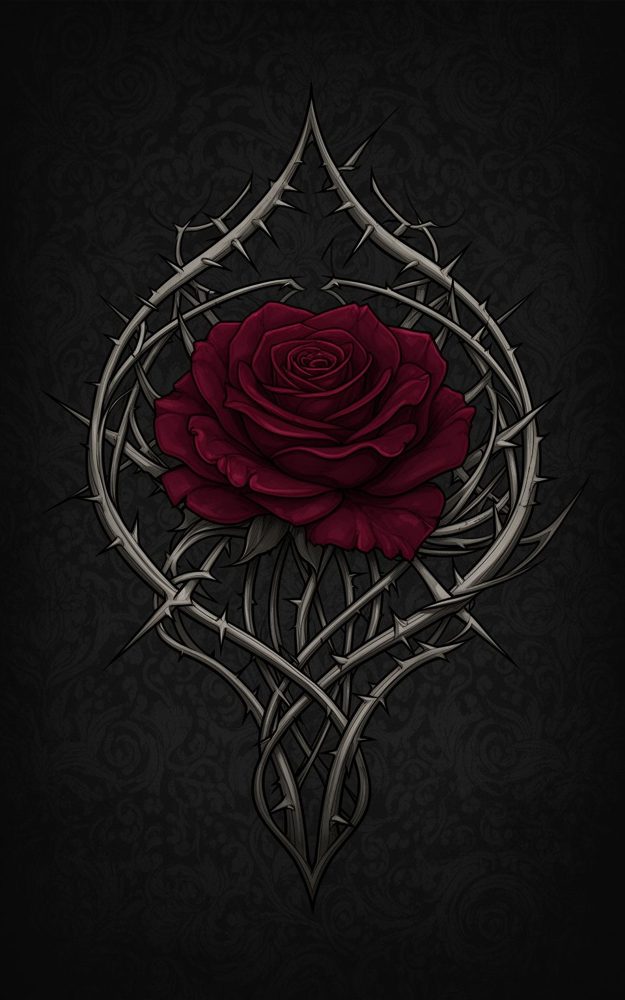 Gothic Rose Thorns Phone Case For iPhone Samsung