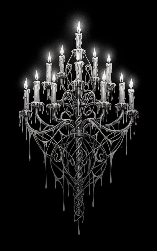 Dripping Candle Chandelier Gothic Phone Case For iPhone Samsung