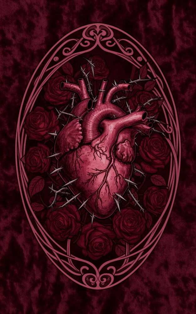 Bleeding Heart Floral Anatomical Gothic Dark