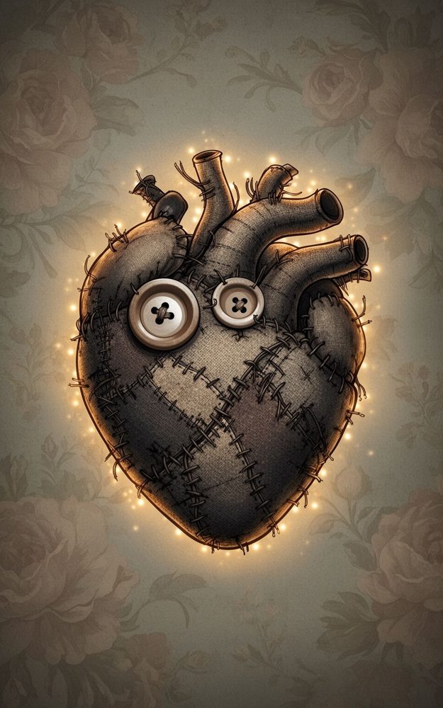 Stitched Heart Ragged Phone Case For iPhone Samsung