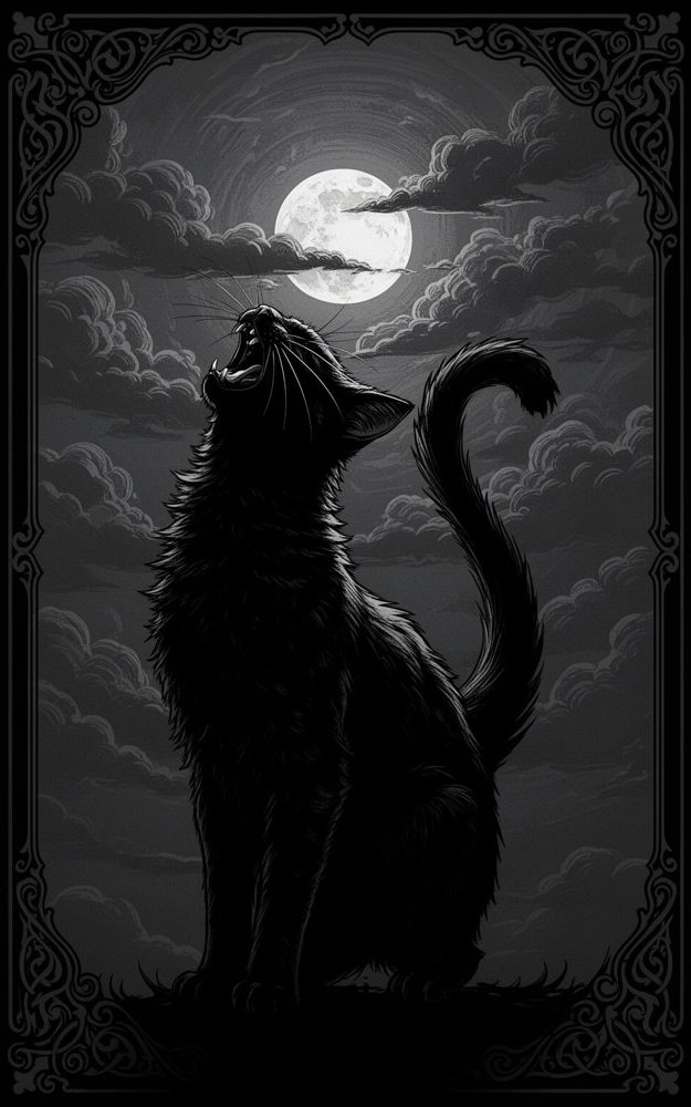 Gothic Black Cat Phone Case For iPhone Samsung