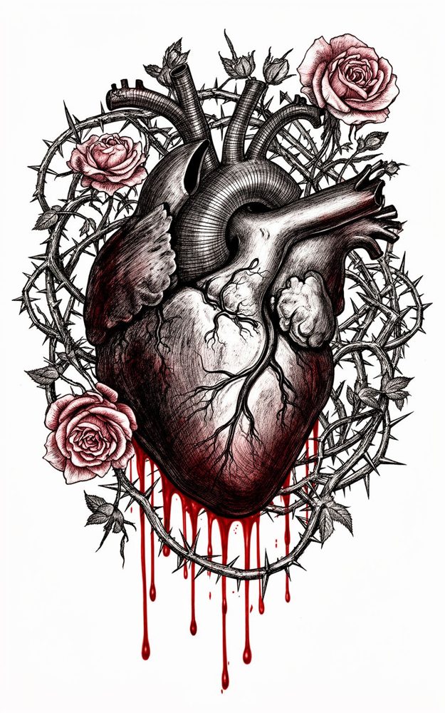 Love's Folly Anatomical Heart Gothic Dark