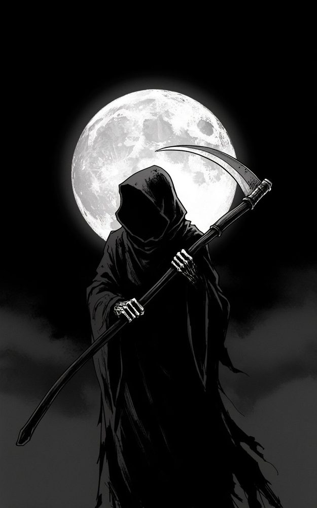 Shadow Reap Grim Reaper Moon Phone Case For iPhone Samsung