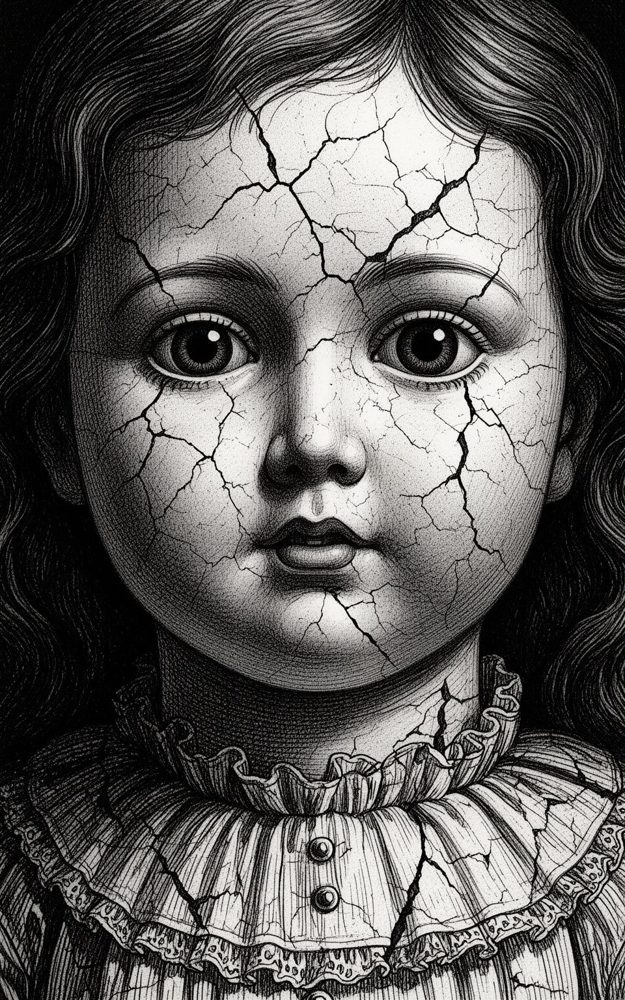 Cracked Porcelain Doll Phone Case For iPhone Samsung